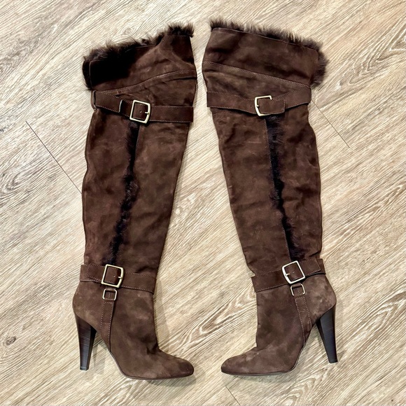 🐻 COACH Mazur Suede Over The Knee Boots - Picture 2 of 10